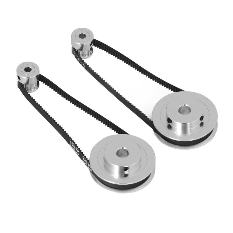Aluminum Alloy Timing Pulley Set 20T 60T With 280mm Belt For 3D Printer 5mm Bore - Image 2