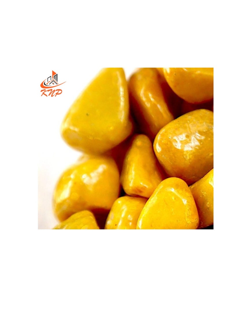 KNP Yellow Decorative Painted Pebbles Aquarium 10-15mm 20 kg - Image 1