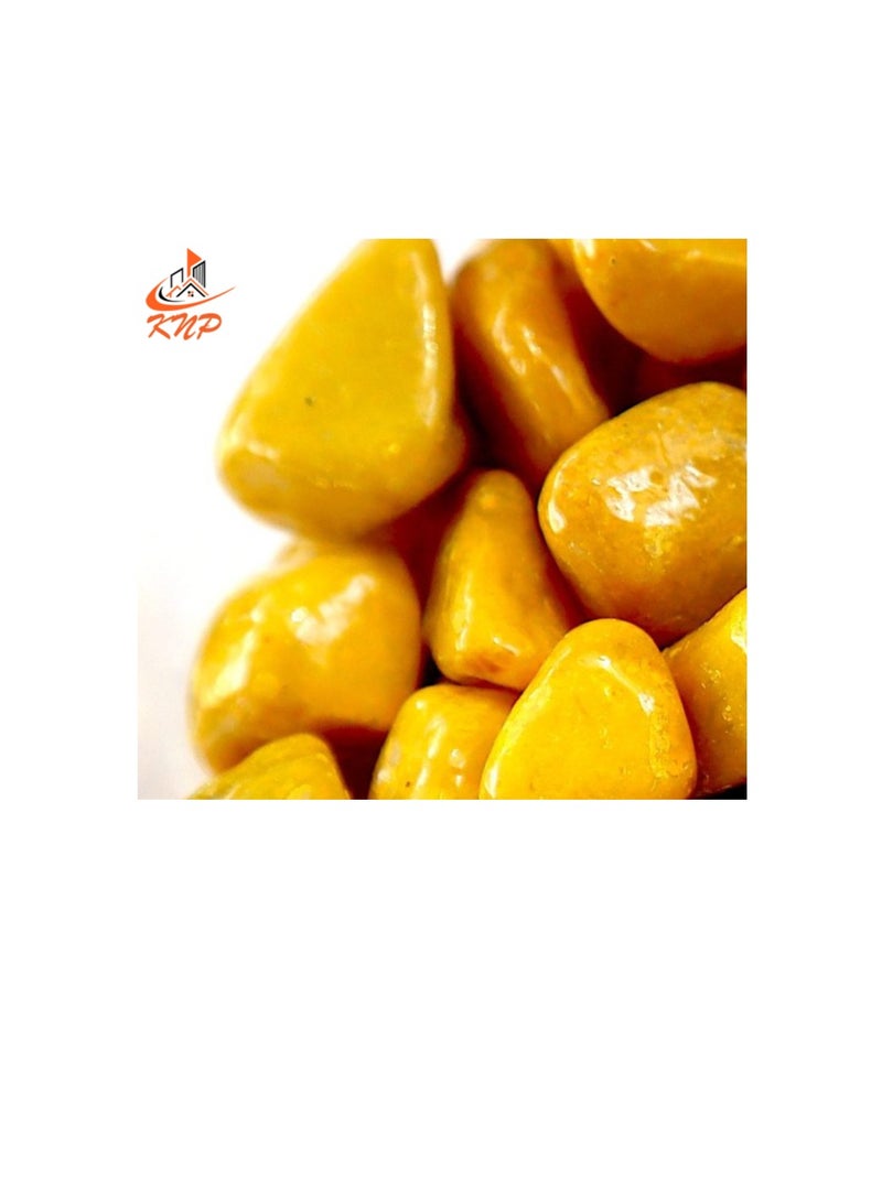 KNP Yellow Decorative Painted Pebbles Aquarium 10-15mm 20 kg - Image 2