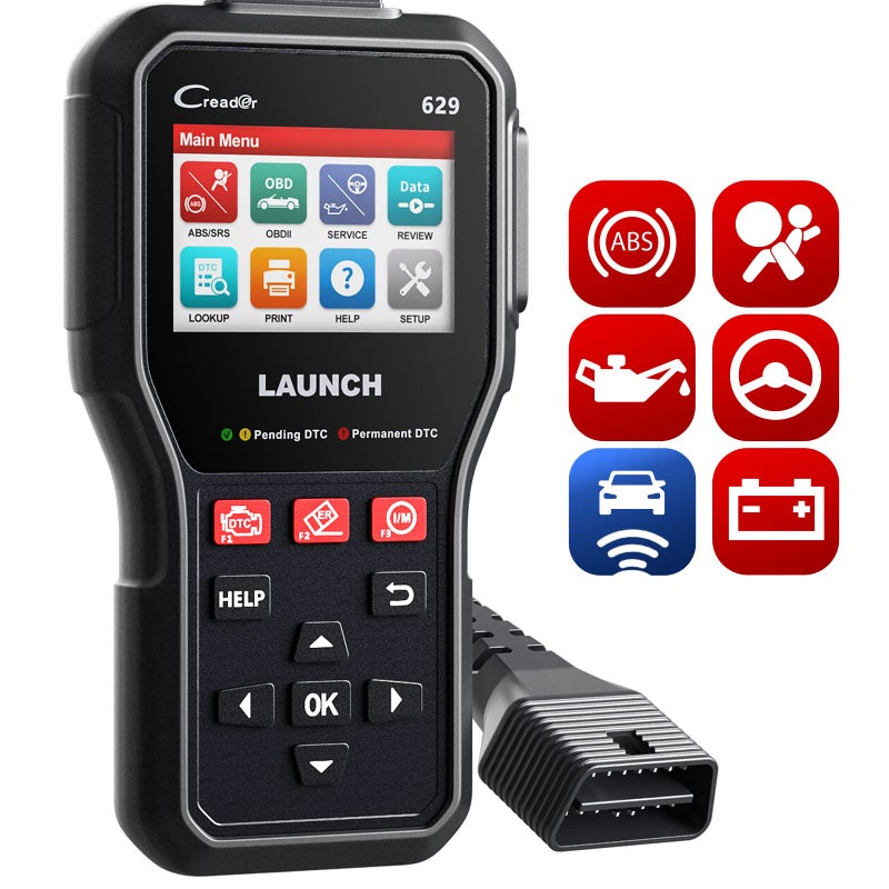 لانش إطلاق أداة المسح الضوئي Cr629 Obd2 Scanner Abs Srs مع أداة إعادة تعيين خدمة الزيت/Sas/Bms النشطة 3، وظائف Obd2 الكاملة، الماسح الضوئي لرمز السيارة، تحديث مجاني مدى الحياة (أكثر قوة من إطلاق Cr529 Crp123X) - Image 1