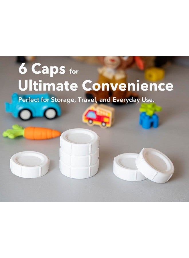 CHUBBIEE Travel and Storage Baby Bottle Caps for Dr. Brown’s Natural Flow Wide-Neck Bottles, Baby Bottle Lids Replacement with Sealing Gasket, Leak-Proof, BPA-Free, Pack of 6 - Image 2