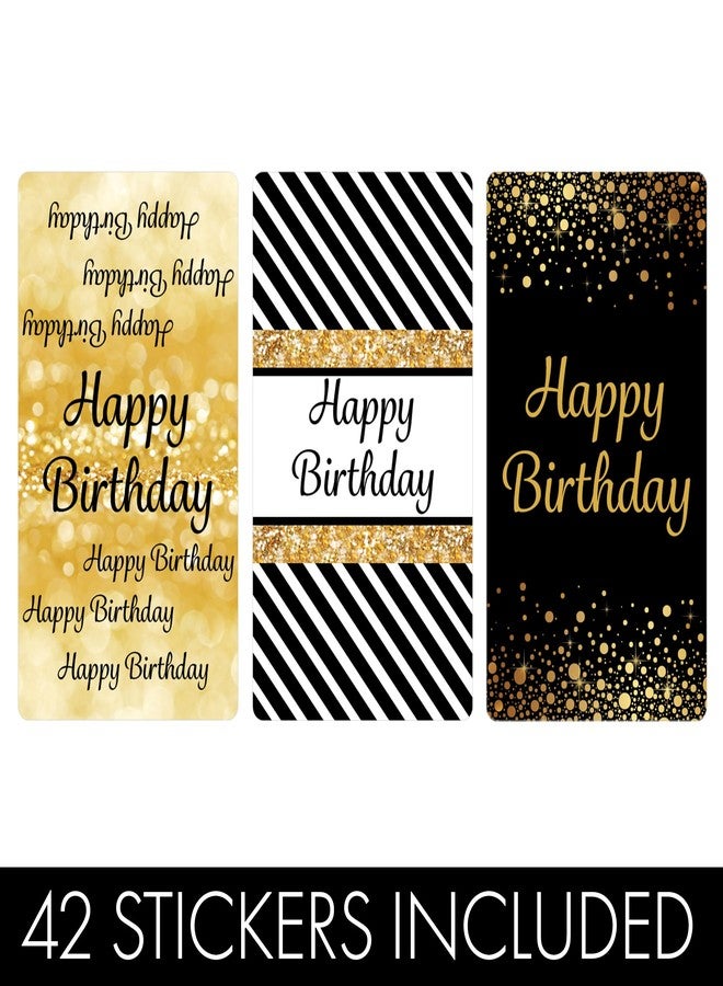 دسكتيكتفز ملصقات تغليف شوكولاتة صغيرة لحفلات أعياد الميلاد - ذهبي وأسود - 42 قطعة - Image 5