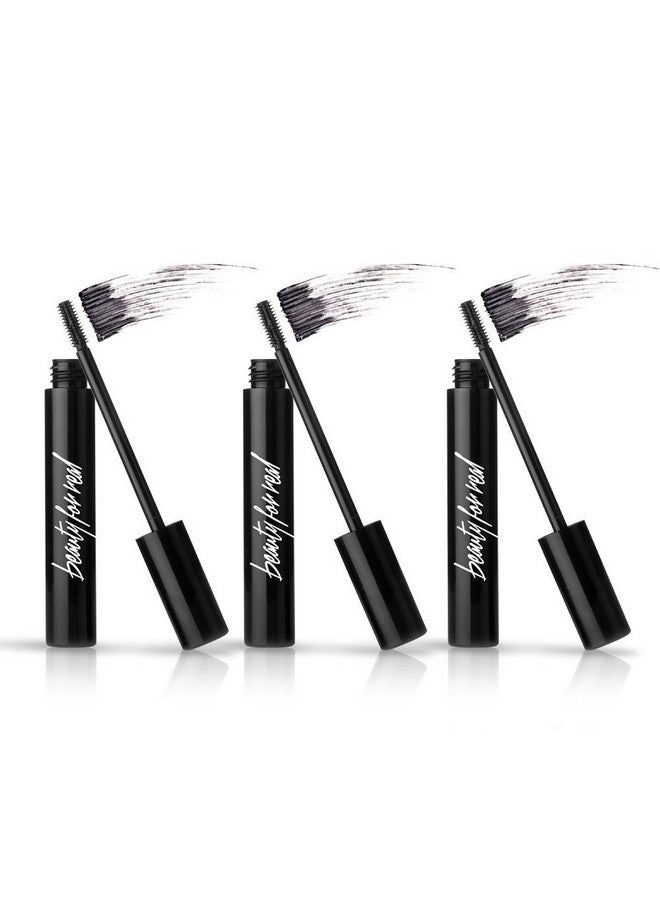 Beauty for Real Hi-Def Mascara, Just Black - Set of 3 - Defining & Volumizing Lash Definer - Humidity & Smudge Proof - Micro Brush Ensures Versatile Application - 2.3 oz - Image 1