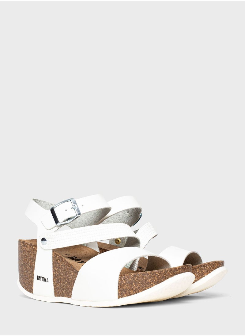 BAYTON - Melilla Strappy Mid Heel Wedges - Image 1