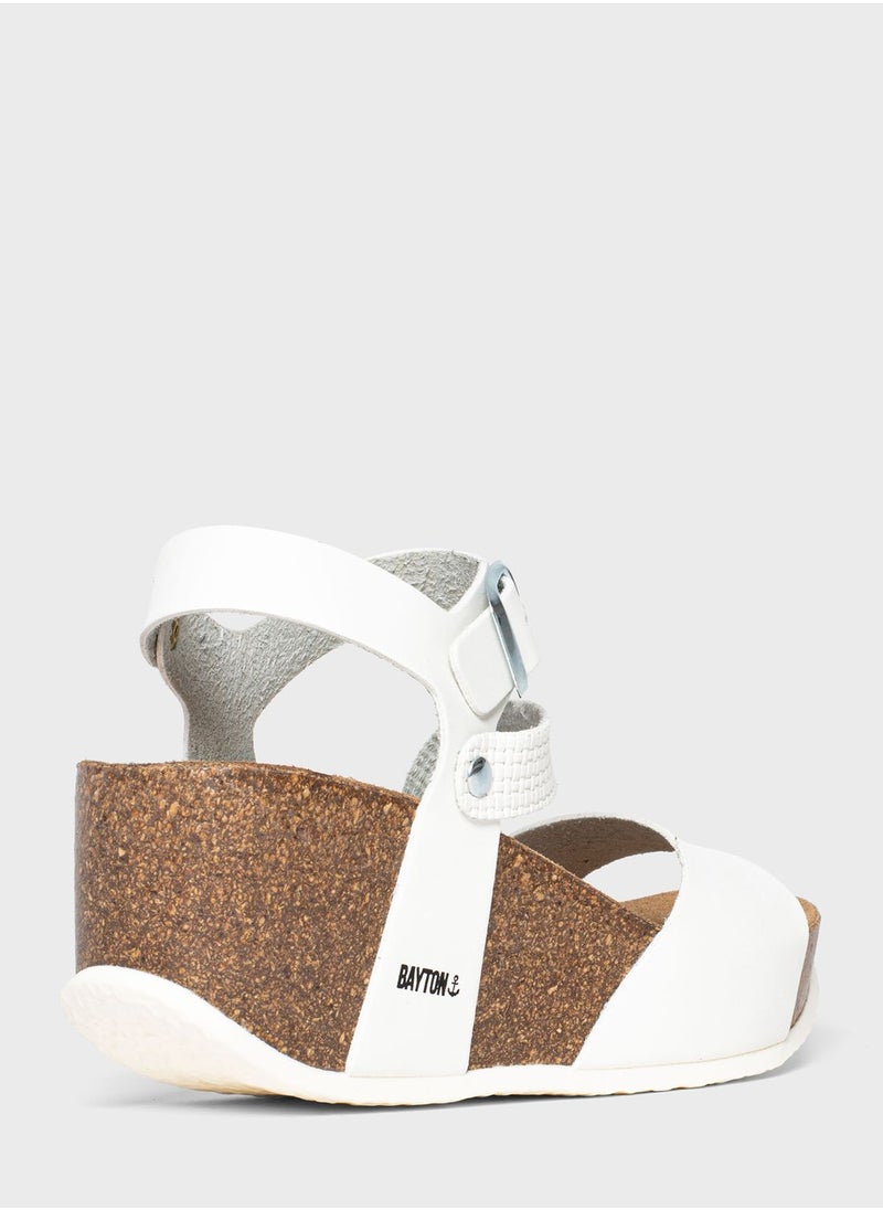 BAYTON - Melilla Strappy Mid Heel Wedges - Image 1