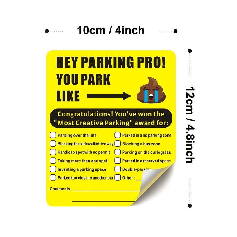 25 Pcs Prank Parking Violation Stickers Strong Adhesive Difficult Removal Funny Punishment - Image 2