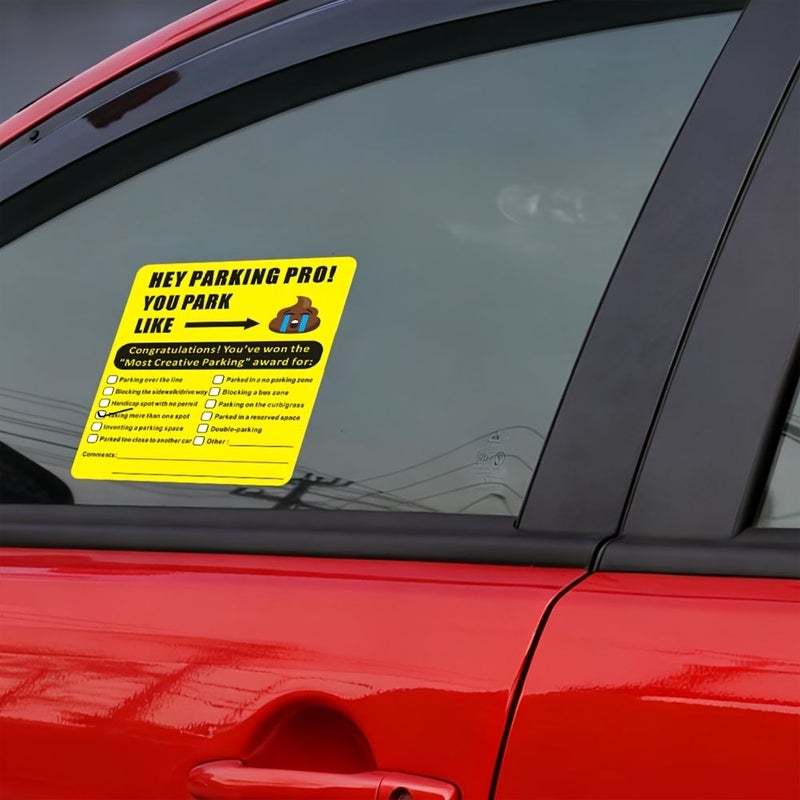 25 Pcs Prank Parking Violation Stickers Strong Adhesive Difficult Removal Funny Punishment - Image 3