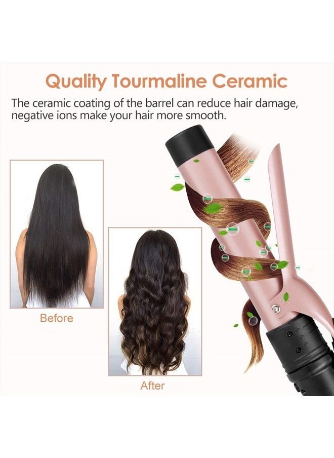 Duomishu - 6-IN-1 Curling Iron, Professional Curling Wand Set, Instant Heat Up Hair Curler with 6 Interchangeable Ceramic Barrels (0.35'' to 1.25'') and 2 Temperature Adjustments, Heat Protective Glove & 2 Clips - Image 1