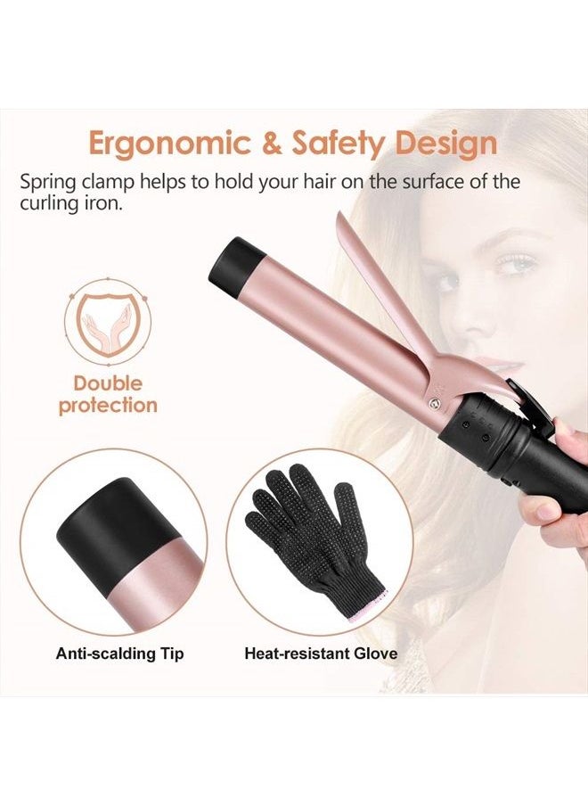 Duomishu - 6-IN-1 Curling Iron, Professional Curling Wand Set, Instant Heat Up Hair Curler with 6 Interchangeable Ceramic Barrels (0.35'' to 1.25'') and 2 Temperature Adjustments, Heat Protective Glove & 2 Clips - Image 1