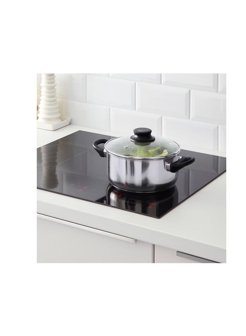 قدر بغطاء زجاج / ستنلس ستيل 2.8 لتر - Image 2