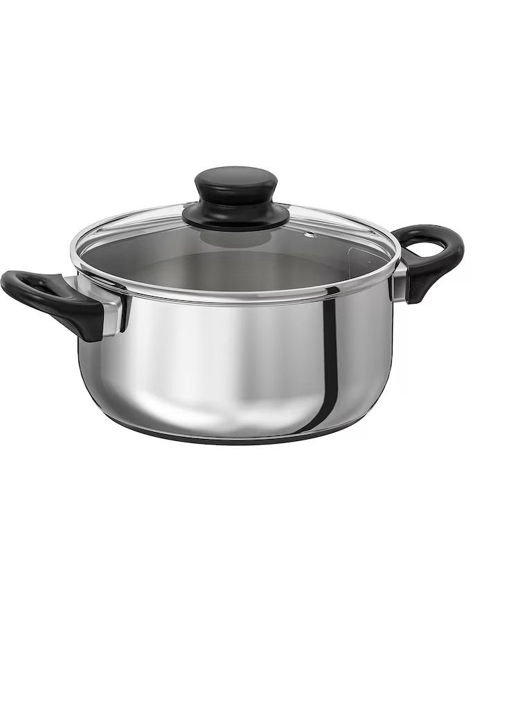 قدر بغطاء زجاج / ستنلس ستيل 2.8 لتر - Image 1