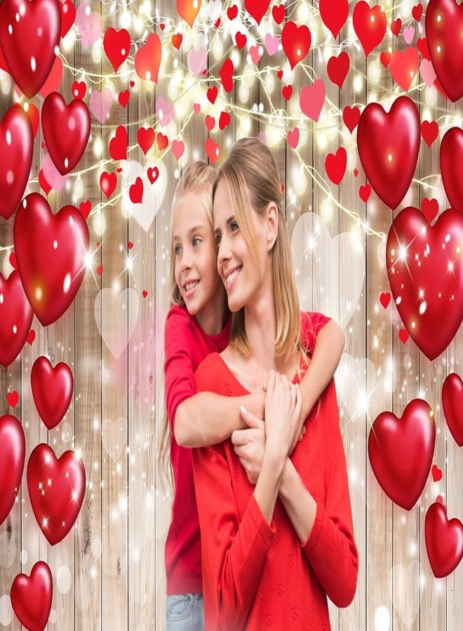 Dudaacvt 7x5ft Valentine's Day Backdrop Rustic Wood Red Love Heart Background for Mother's Day Wedding Bridal Shower Party Decor Banner Portrait Photo Studio Booth Props D685 - Image 4