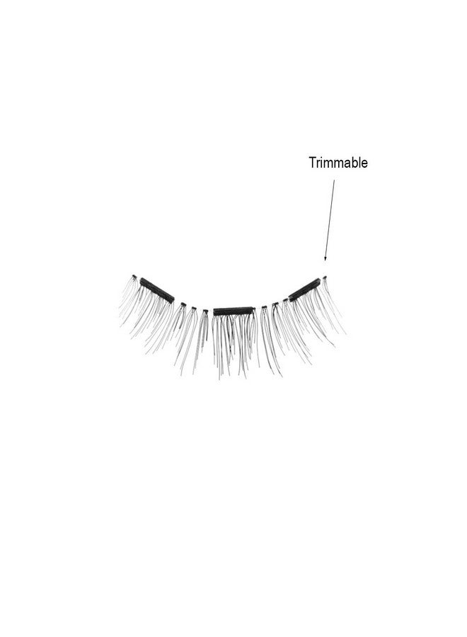 Lash'd Up Magnetic Eyelashes Without Eyeliner 3 Magnets (Can also be worn as Dual Magnets) Full Eye Snap-on Set Soft Faux Silk Vegan (Very Natural) - Image 4