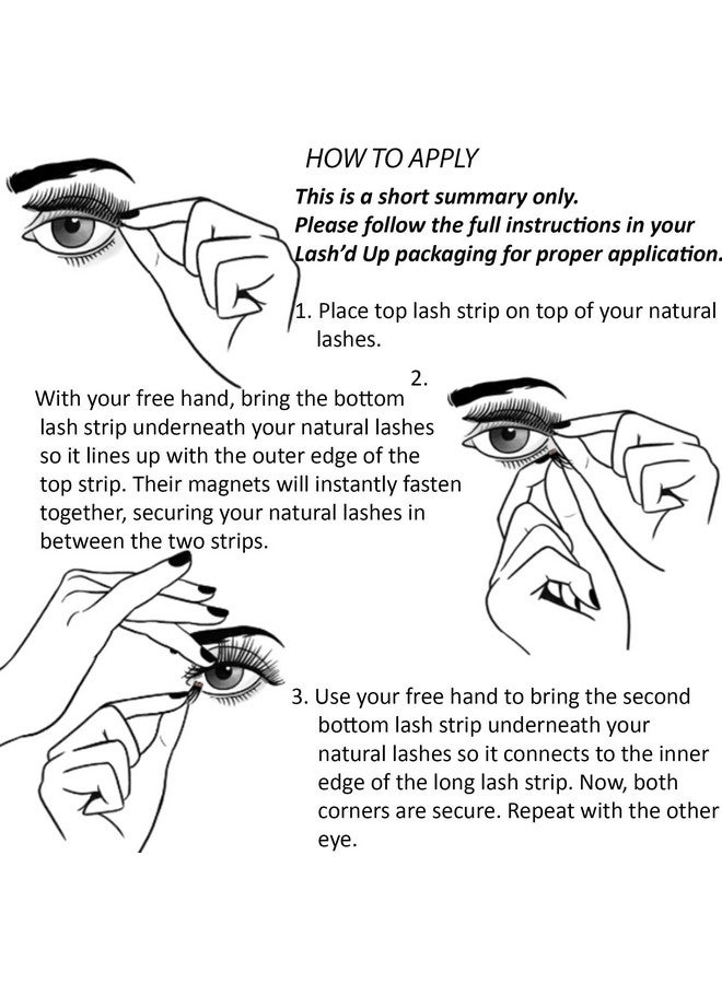 Lash'd Up Magnetic Eyelashes Without Eyeliner 3 Magnets (Can also be worn as Dual Magnets) Full Eye Snap-on Set Soft Faux Silk Vegan (Very Natural) - Image 5