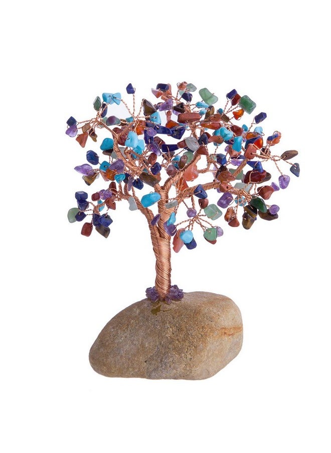mookaitedecor mookaitedecor Colorful Crystal Tree Tumbled Stones, Pebble Base Money Tree Reiki Healing Crystals Feng Shui Home Decor 7"-8"  - Image 2
