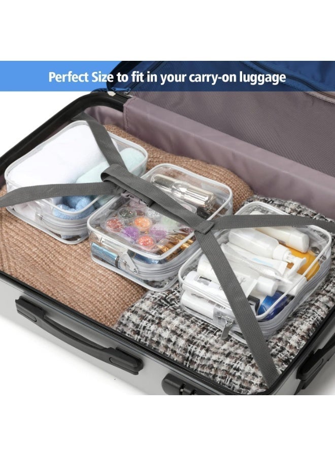 أكياس ماكياج واضحة, 4 حزمة ربع حجم حقيبة السفر, TSA الموافقة على أكياس السفر واضحة, أكياس مستحضرات التجميل واضحة تحمل على حقيبة المرحاض واضحة, TSA الموافقة على أكياس المرحاض - Image 3