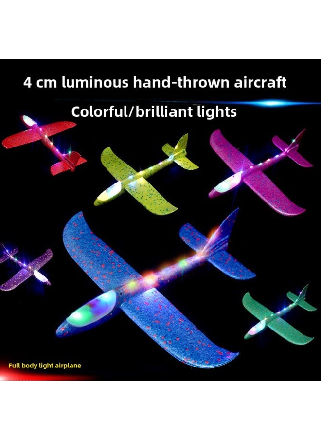 48cm Luminous Foam Aircraft Hand Throwing Aircraft Throwing Gliding Aircraft Night Market Stall Toy Supply Wholesale-Color:The Whole Body Glows-hand-thrown Aircraft (purple)  - Image 2