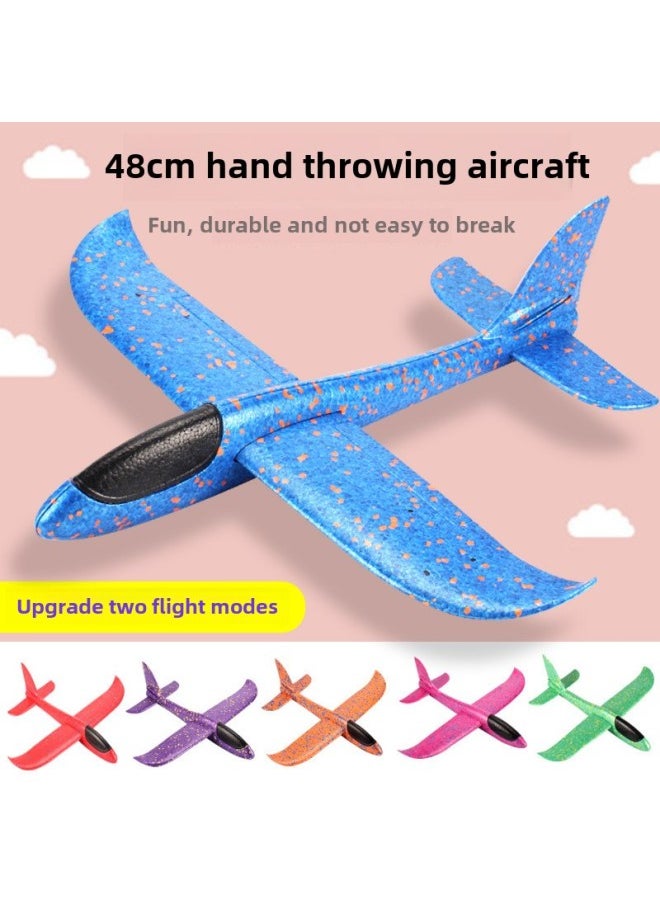 48cm Luminous Foam Aircraft Hand Throwing Aircraft Throwing Gliding Aircraft Night Market Stall Toy Supply Wholesale-Color:The Whole Body Glows-hand-thrown Aircraft (purple)  - Image 4