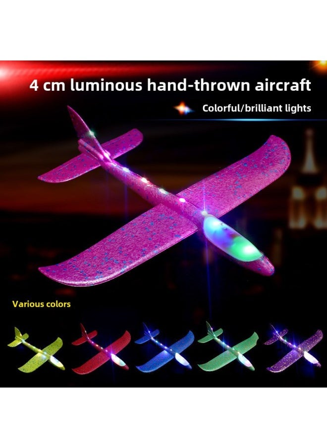 48cm Luminous Foam Aircraft Hand Throwing Aircraft Throwing Gliding Aircraft Night Market Stall Toy Supply Wholesale-Color:The Whole Body Glows-hand-thrown Aircraft (purple)  - Image 3