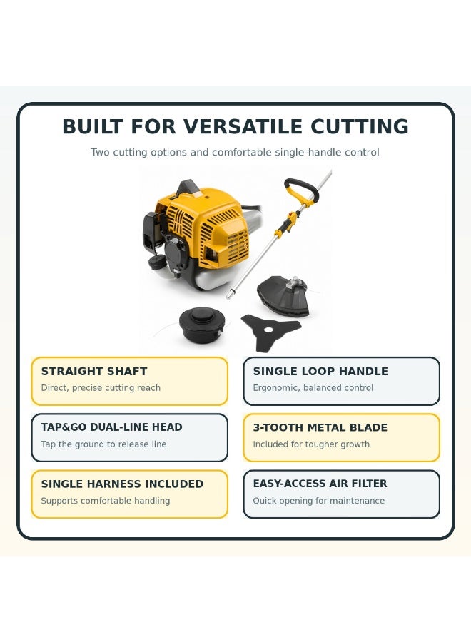 Stiga BC-535 32.6 cc 2-Stroke Petrol Engine Brush Cutter/Lawn Trimmer with Straight Shaft, Single Handle, and 43 cm Cutting Width - Image 5