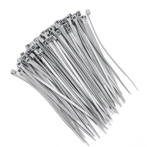 Baomain 100-Pack 8 Inch Self-Locking Nylon Cable Zip Ties, Heavy-Duty and Multi-Purpose (0.18" Width, 50LBS Tensile Strength), Indoor and Outdoor Use for Home, Office, Garden, Workshop,Gray - Image 1