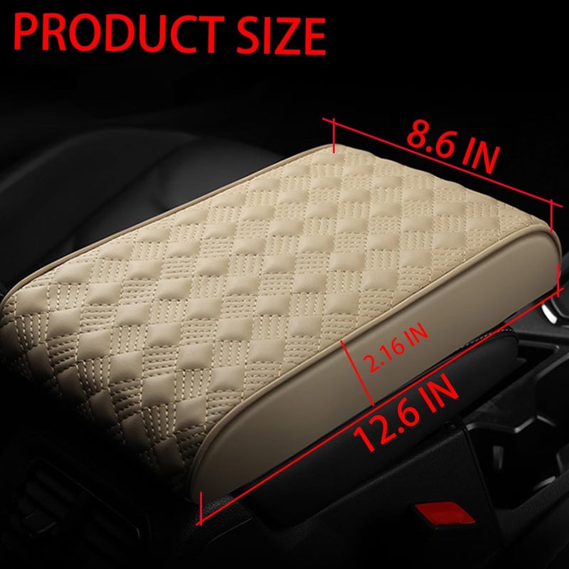 Bittwee Car Armrest Cushion, Automotive Anti-Scratch Leather Memory Foam Center Console Pad Cover Protector Elbow Pillow Armrest Seat Box with Organizer Pockets Storage Bag, Universal Fit - Image 2