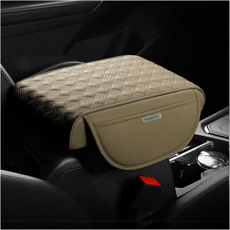 Bittwee Car Armrest Cushion, Automotive Anti-Scratch Leather Memory Foam Center Console Pad Cover Protector Elbow Pillow Armrest Seat Box with Organizer Pockets Storage Bag, Universal Fit - Image 1