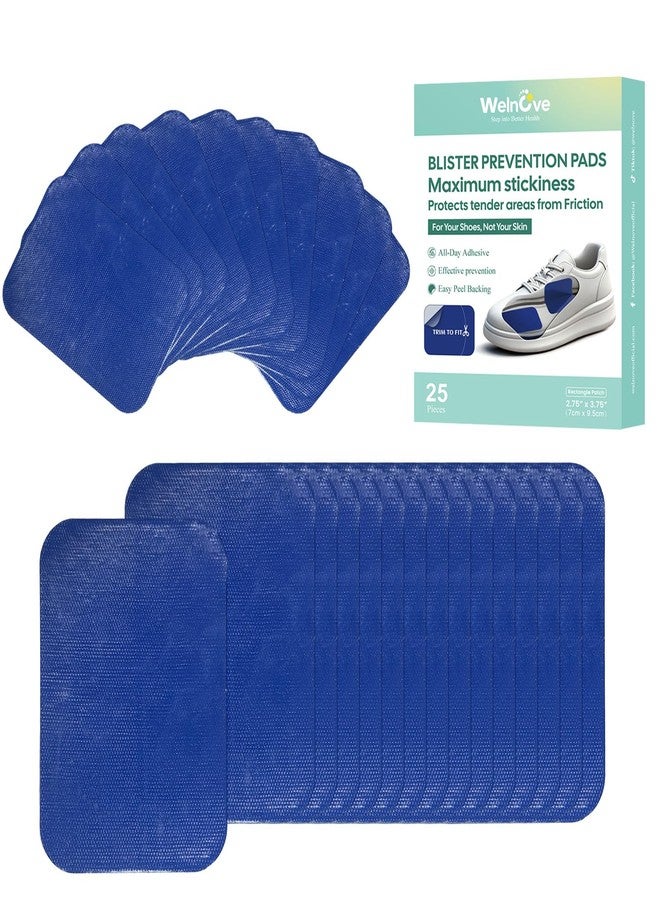 Welnove Blister Prevention Patches, 25 Sheets Moleskin for Shoes (Not for Skin), Protects Tender Areas from Friction, Glossy Blue - Total 1.79 sq ft - Image 1