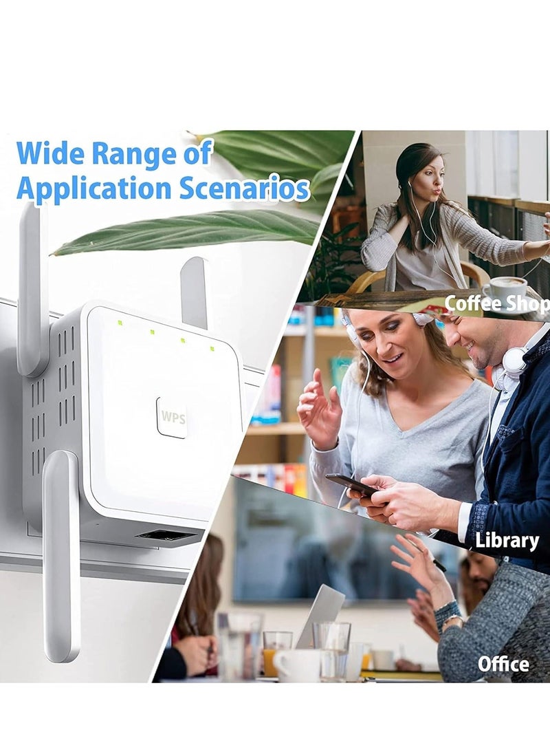 Generic - Wifi Extender,WiFi Repeater,5G 1200Mbps Dual Band WiFi Booster For Home,Internet Booster With Ethernet, With 4 Antennas, Easy Setup - Image 1