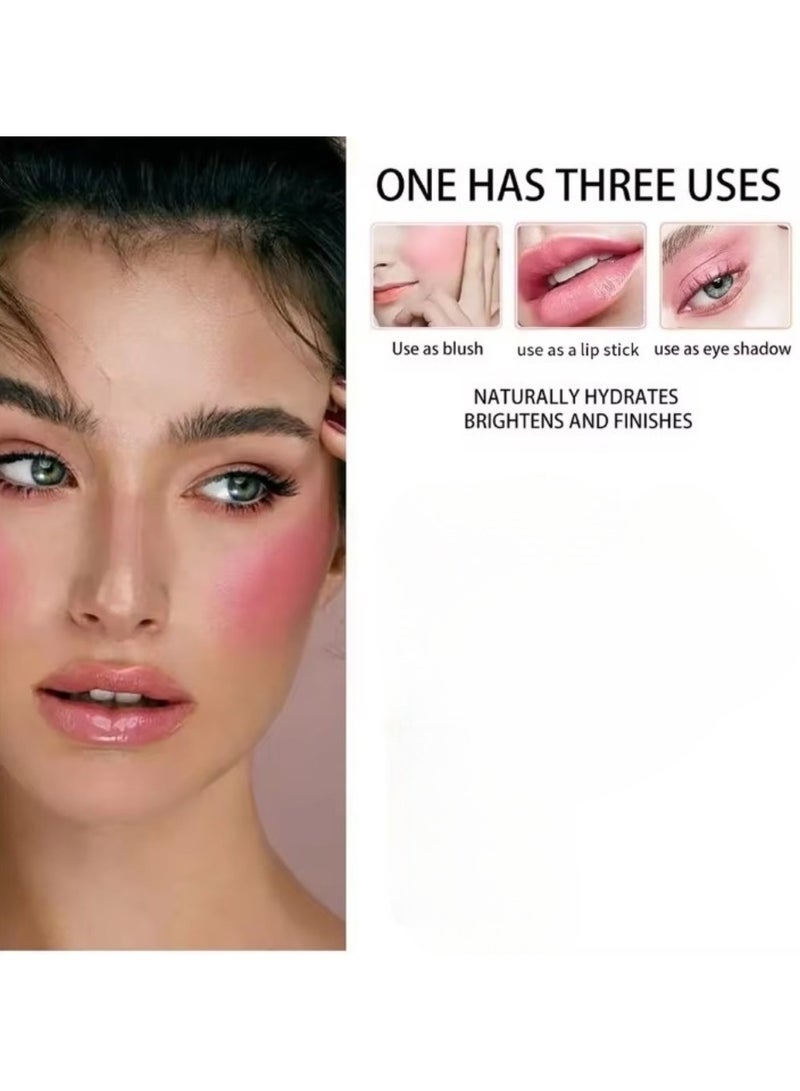 Huitich Petal Soft Glow: High-Pigment Baby Pink Cream Blush Stick with Brush Nearly Rose - Image 3
