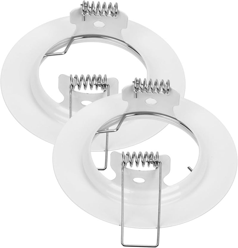 2Pcs White Recessed Trim Ring with Clip Decorative Light Cover for Kitchen Bedroom Hallway - Image 2
