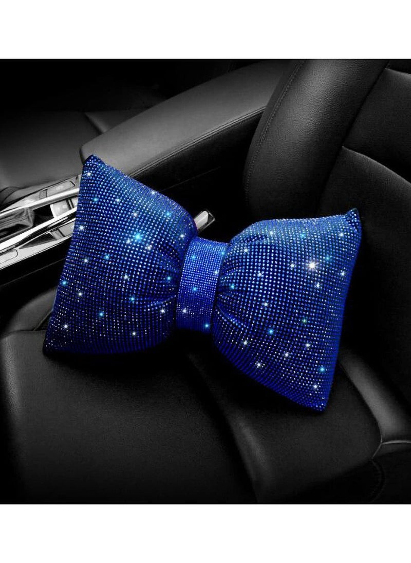 KUYING Car Diamond Studded Bow Neck Protection Headrest 