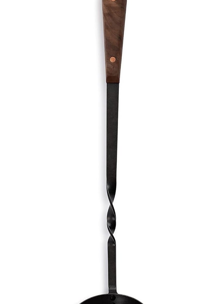 Barebones Grill Ladle with Hand-Tooled Wooden Handle - Image 2