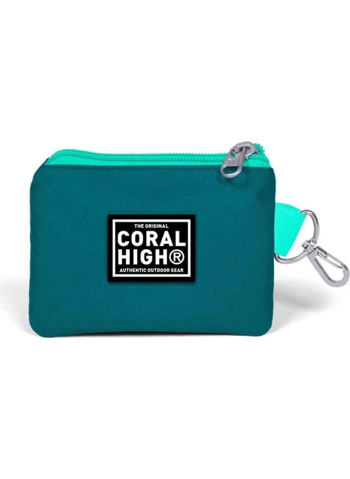 CORAL HIGH Aqua Green Coral Flamingo Patterned Coin Purse 21777