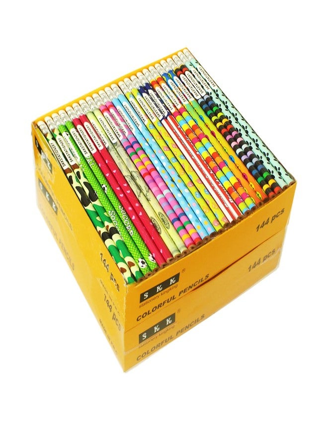 إس كي كي ستيشناري مجموعة أقلام رصاص خشبية ملونة متنوعة من SKKSTATIONERY، 288 قطعة، مع ممحاة، تشكيلة متنوعة من أقلام الرصاص، جوائز وحوافز مميزة، للعودة إلى المدرسة - Image 1