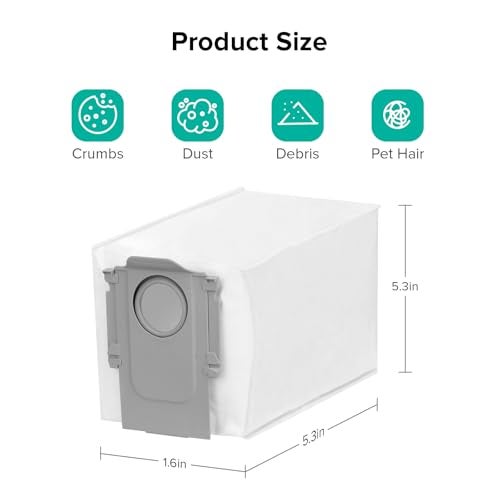 roborock 6 Packs Disposable Dust Bags for QRevo series S8MaxVUltra, S8MaxUltra, QrevoMaxV, QrevoPro, Qrevo Curv CurvX, QrevoCurvS5X,QrevoEdge,Saros10series,Qrevo Slim, QrevoEdgeS5A,QV 35A Robot Vacuum - Image 3