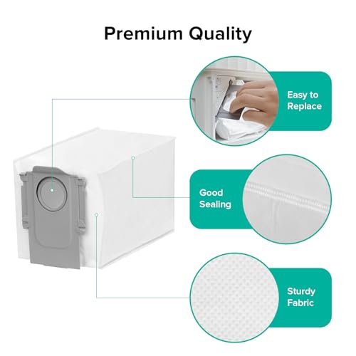 roborock 6 Packs Disposable Dust Bags for QRevo series S8MaxVUltra, S8MaxUltra, QrevoMaxV, QrevoPro, Qrevo Curv CurvX, QrevoCurvS5X,QrevoEdge,Saros10series,Qrevo Slim, QrevoEdgeS5A,QV 35A Robot Vacuum - Image 5