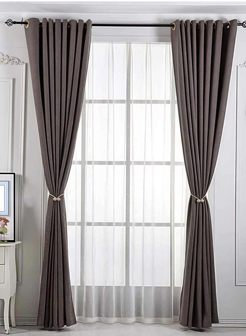 مجموعة من 2 مشبك مغناطيسي لتثبيت الستائر، مشبك سلك سحب، مناسب للمنزل، غرفة النوم، ديكور المكتب، تثبيت الستائر، لون بيج غامق - Image 5