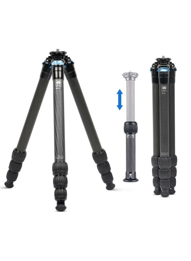 sirui SIRUI AM-284 Carbon Fiber Tripod with Two-Section Carbon Fiber Center Column, Max Height 59.8″, Max Load 15kg (AM284+SL200)  - Image 1