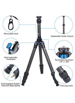 sirui SIRUI AM-284 Carbon Fiber Tripod with Two-Section Carbon Fiber Center Column, Max Height 59.8″, Max Load 15kg (AM284+SL200)  - Image 2