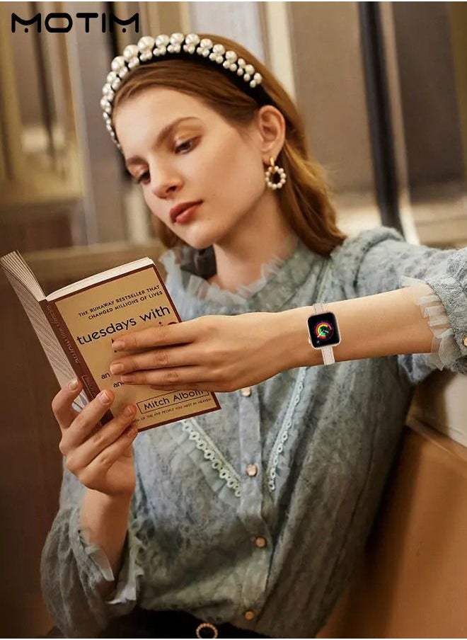 Motim - Leather Watch Band for Apple Watch Series Band 38mm/40mm/41mm, Elegant Design, Genuine Leather Slim Replacement Strap, Compatible with iWatch SE Series 10/9/8/7/6/5/4/3/2/1 - Image 1