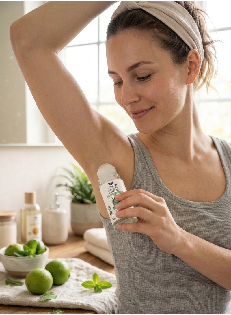 cosnature Deodorant Roll-On Lime & Mint Natural Vegan Deodorant with 24h Freshness & Protection 50 ML – Made in Germany - Image 3