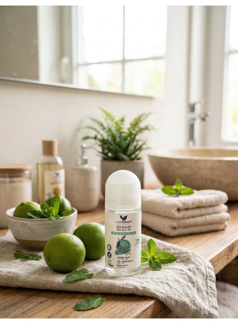 cosnature Deodorant Roll-On Lime & Mint Natural Vegan Deodorant with 24h Freshness & Protection 50 ML – Made in Germany - Image 2