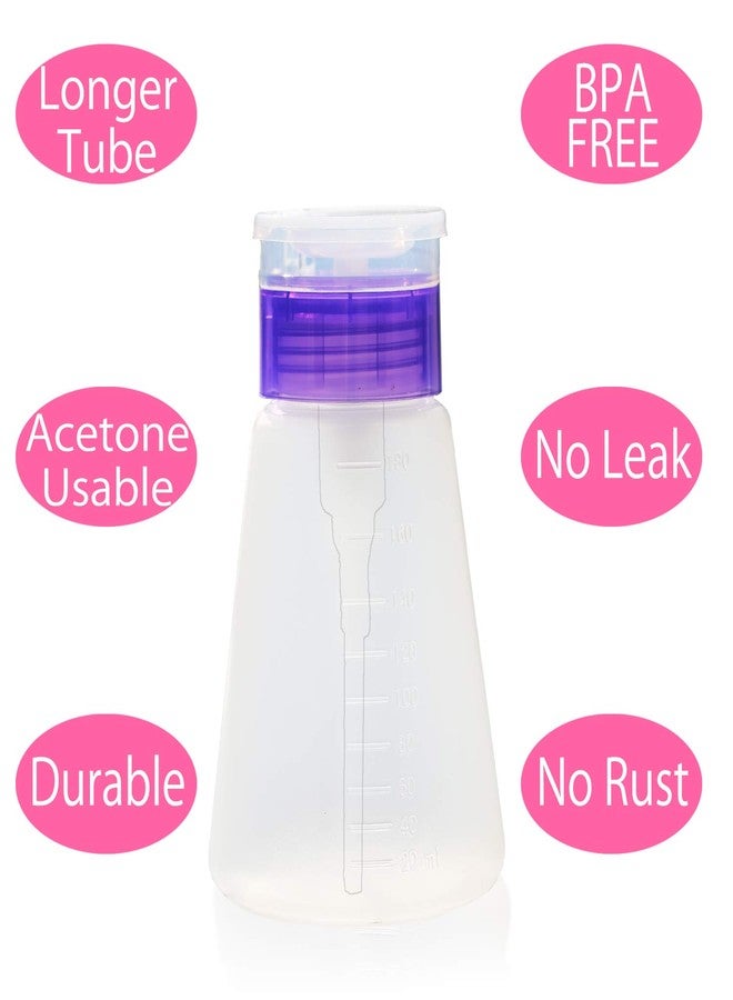 Jiulory Acetone Pump Dispenser Push Down Pump Dispenser Lockable Alcohol Dispenser Bottle 2 Packs 180ml One-Touch Pump Dispenser Empty Bottle For Alcohol,Acetone,Nail PolishToner ect. (2 packs 180ml) - Image 3