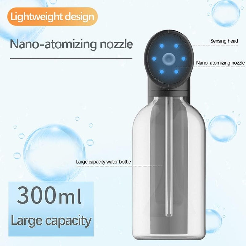 كلاراكو جهاز تعقيم بالضباب لاسلكي، بخاخ كهربائي محمول قابل لإعادة الشحن عبر منفذ USB، رذاذ ناعم، مناسب للمنزل والمكتب والمدرسة، 300 مل، أسود - Image 5