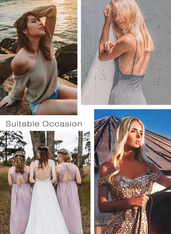 Adhesive Bra Reusable Strapless Self Silicone Push-up Invisible Sticky Backless Bra Beige B - Image 4