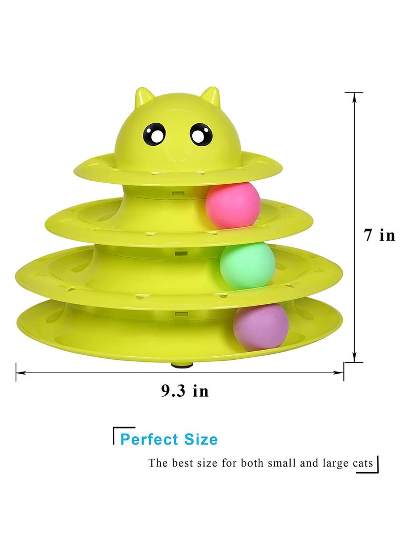 A.M Cat Toys 3 Towers Roller Tracks With Three Colorful Balls Interactive Kitten Fun Mental Exercise Puzzle Toys - Image 2