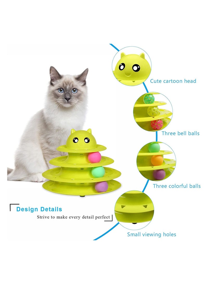 A.M Cat Toys 3 Towers Roller Tracks With Three Colorful Balls Interactive Kitten Fun Mental Exercise Puzzle Toys - Image 4