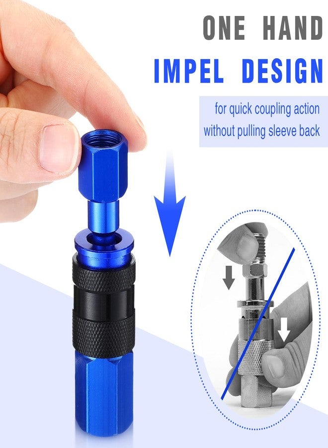 Datanly 35 Pieces Air Hose Fittings 1/4" NPT Aluminum Coupler and Plug Kit Air Tool Fittings Heavy Duty Universal Compressor Accessories, Blue - Image 5
