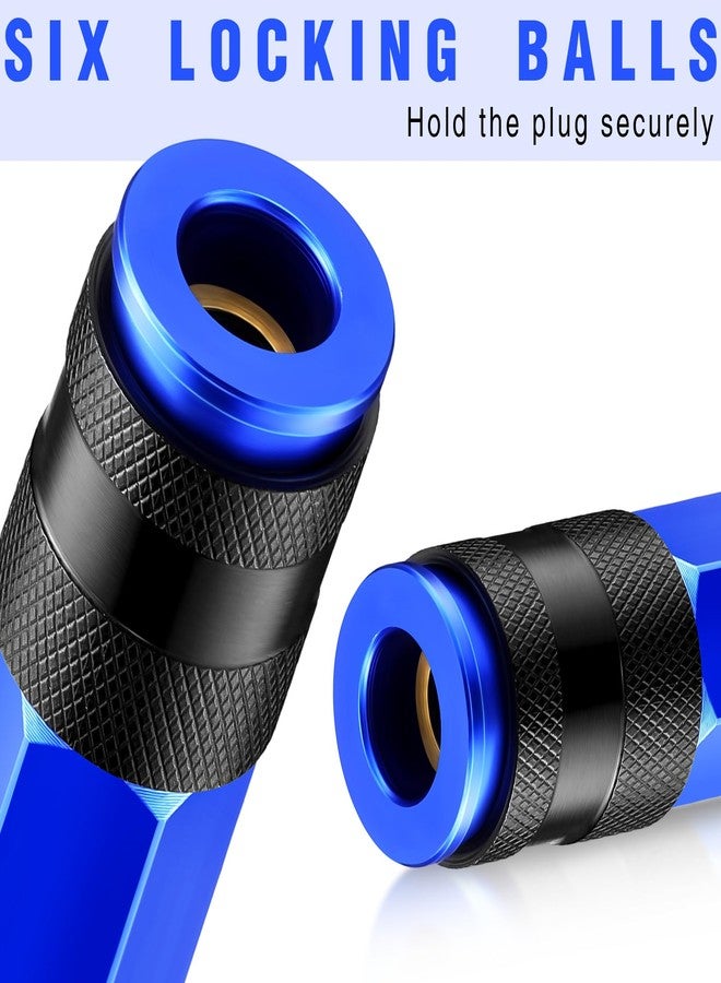 Datanly 35 Pieces Air Hose Fittings 1/4" NPT Aluminum Coupler and Plug Kit Air Tool Fittings Heavy Duty Universal Compressor Accessories, Blue - Image 4